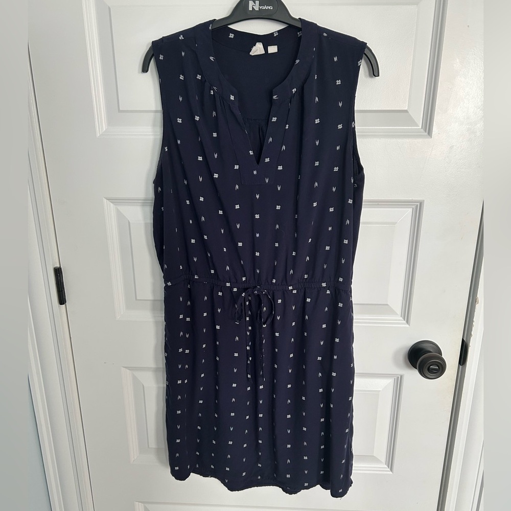 GAP Elastic/Drawstring Waist Navy Blue Sundress